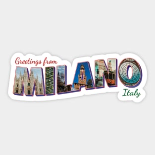 Greetings from Milano in Italy vintage style retro souvenir Sticker